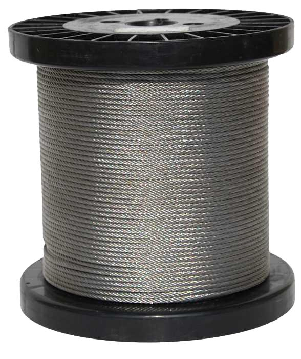 7x7 7x19 Câble en acier inoxydable 3,18 mm 3,2 mm
