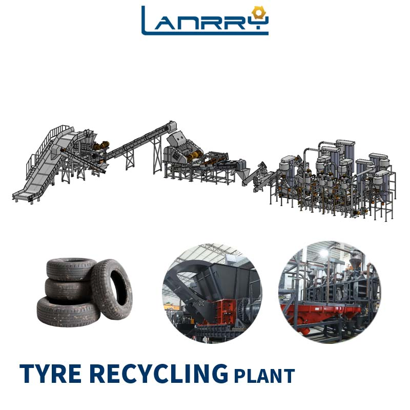 Tire Recycling Machinery Car Truck Waste Tyre Rubber Shredding Recycling System Production Line