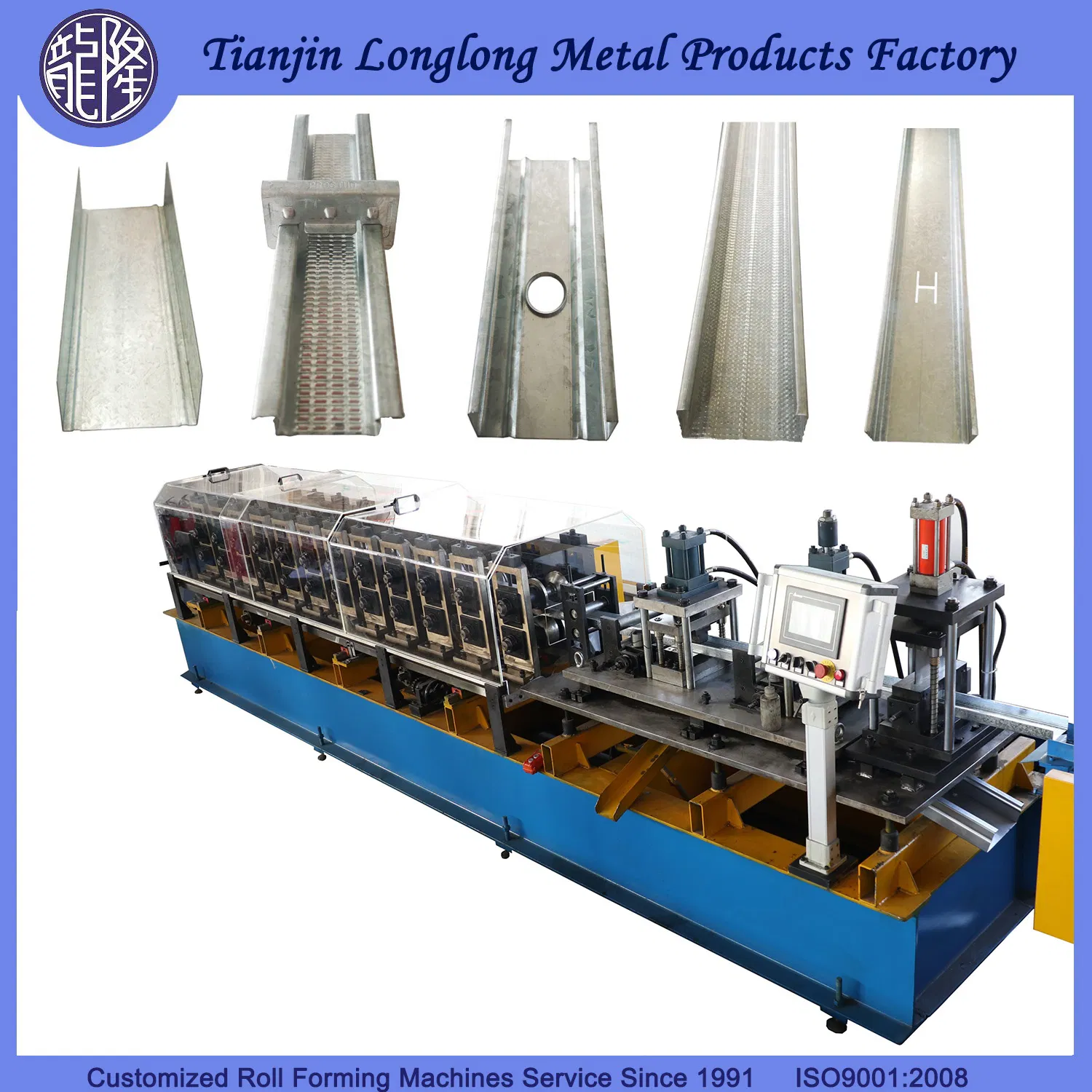 Light Steel Stud Roll Forming Machine for 50/75/100/150 Size Full-Automatic Adjustment