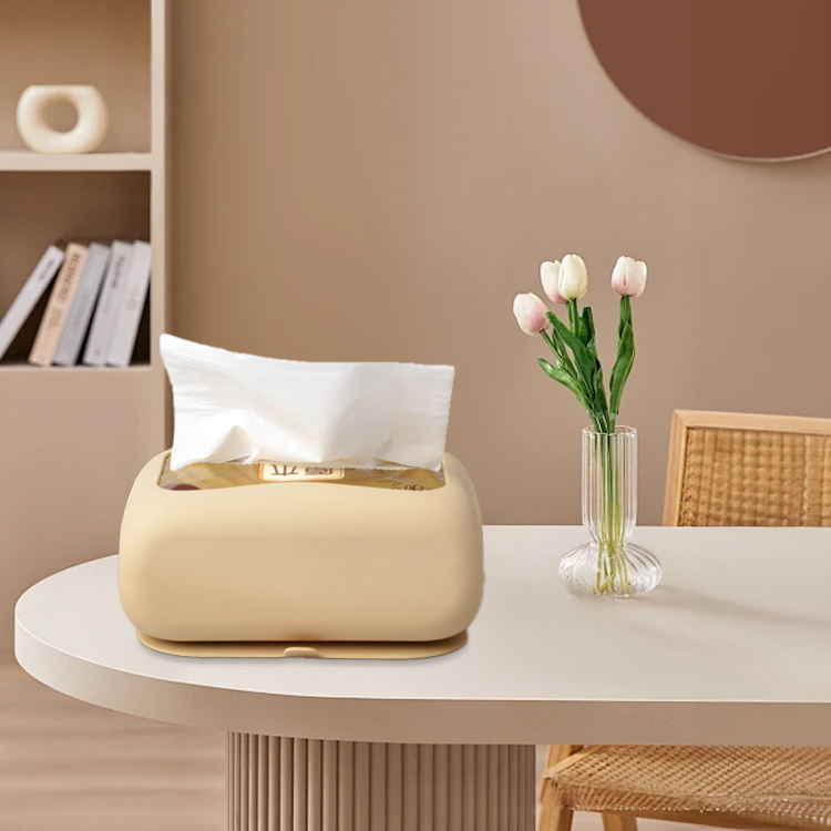 Soporte reutilizable de silicona con ventosa para caja de pañuelos de pared