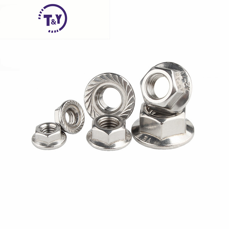 M5 M6 M22 Carbon Steel Copper Plated Hex Serrated Flange Nuts DIN 6923 DIN 6927