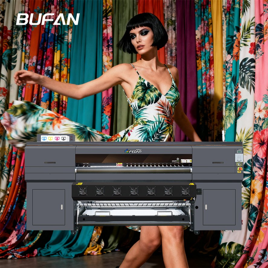 Fedar 1.9m Large Format Sublimation Printer Machine with 15 Epson I3200 Printheads for Textile & Apparel Production