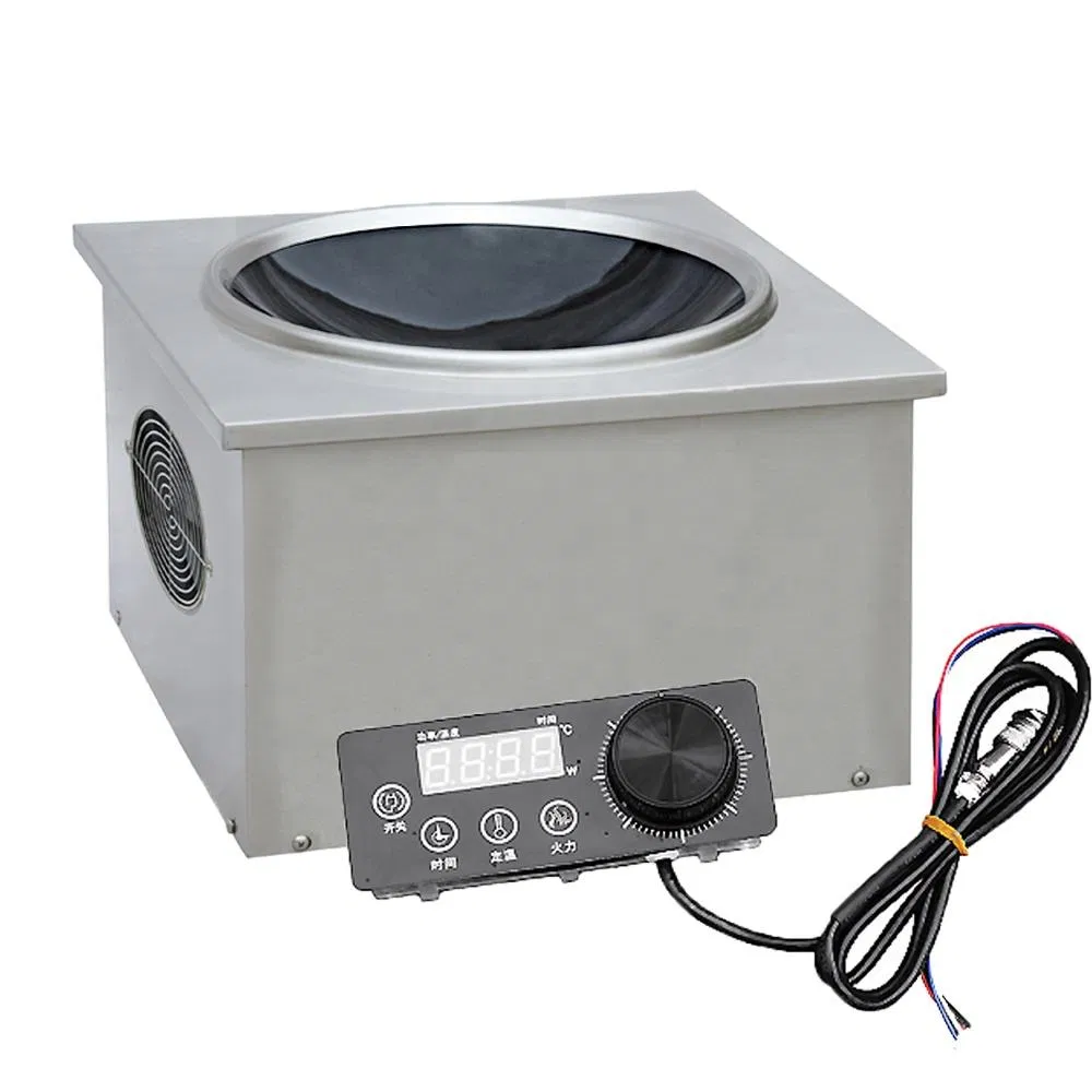 Concave Induction Cooktops Under Counter 5kw Ceramic Built in Hob Stove Plaque Electromagnetic Commercial Induction Wok Cooker