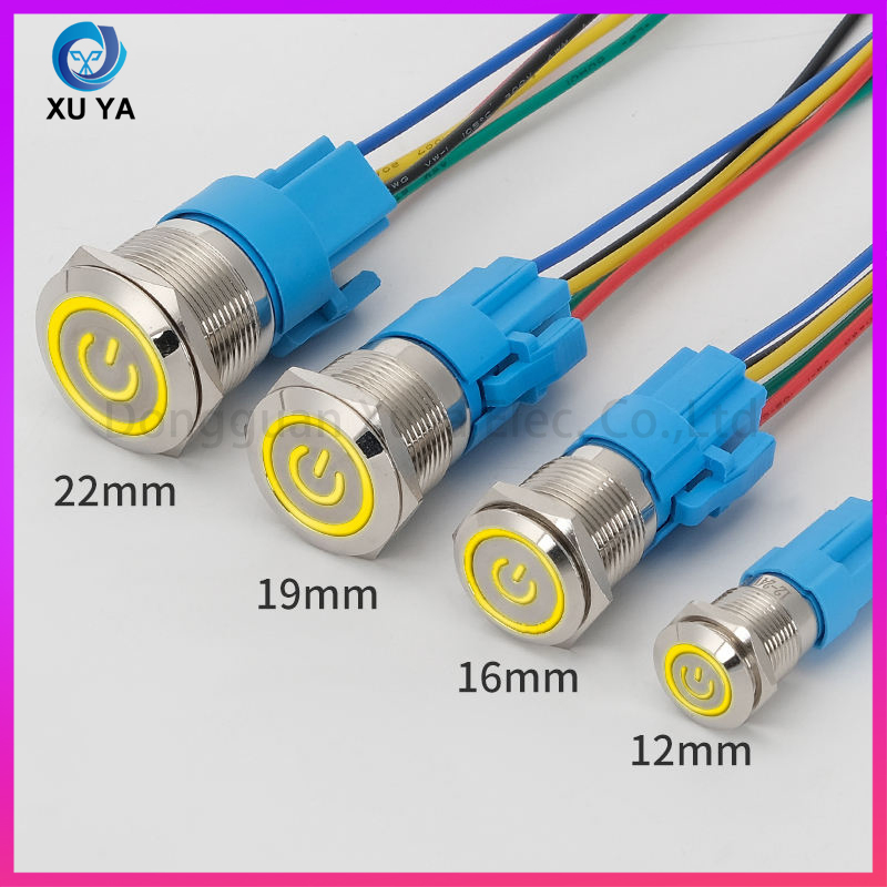 Metal Push Button Switch Power Switch Wiring Harness OEM Self-Locking Switch Cable Assembly
