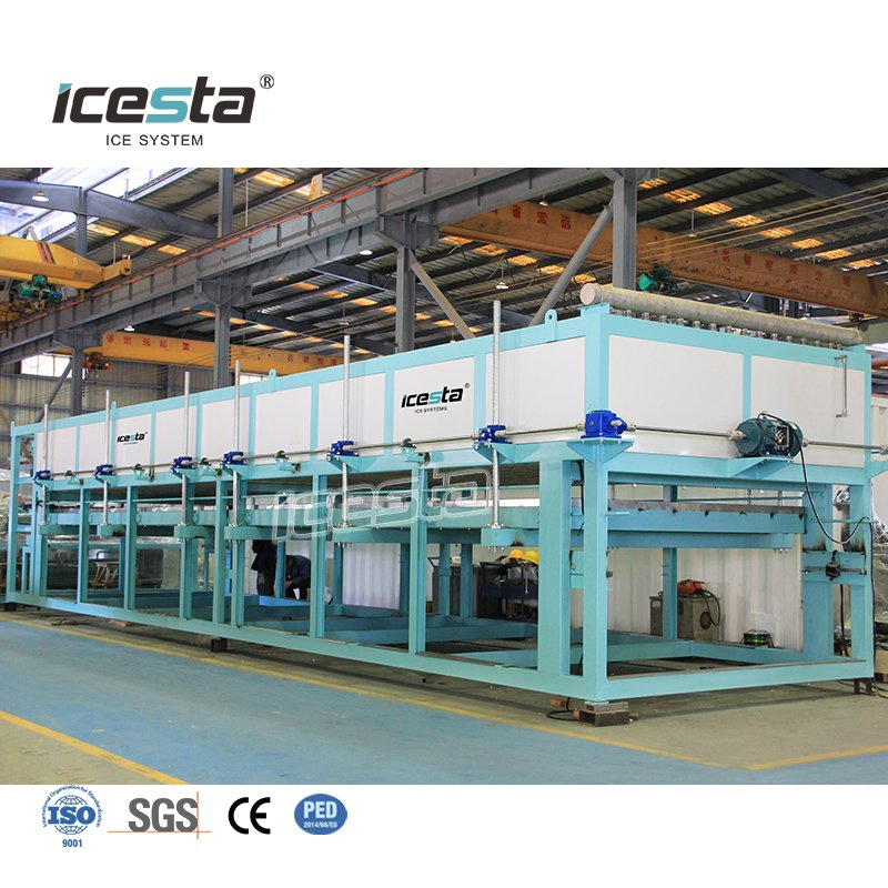 Macchina automatica per ghiaccio in blocchi da 120 tonnellate con sbrinamento ad acqua per fabbrica di ghiaccio