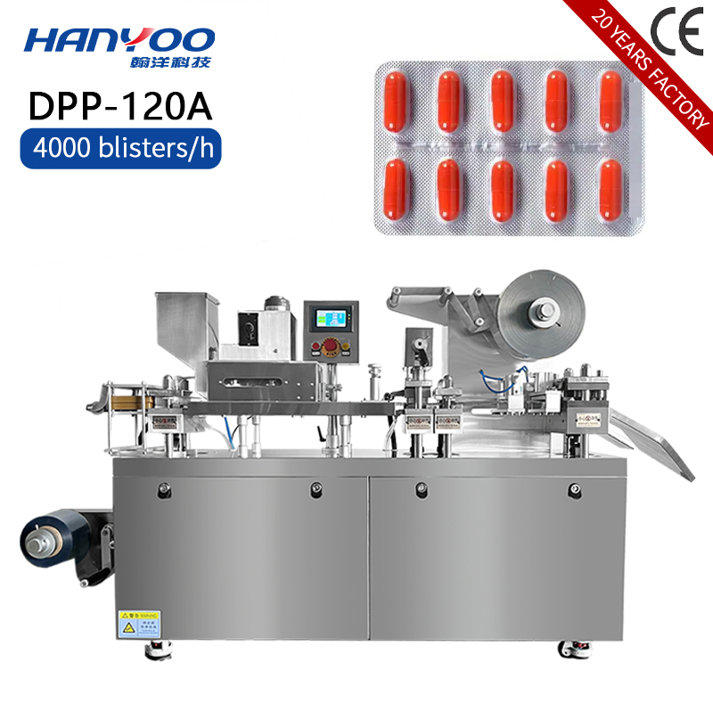 Hanyoo Dpp-120 CE Automatic Capsule Tablet Mini Blister Packing Small Lab Flat Plate Pill Packaging Machine Pharmaceutical Packaging Machinery