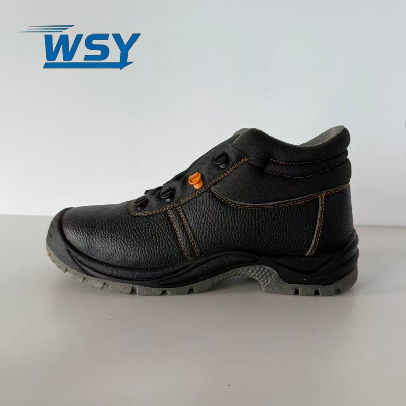 Black Men's Safety Shoes with Ckevlar Anti Puncture Midsole