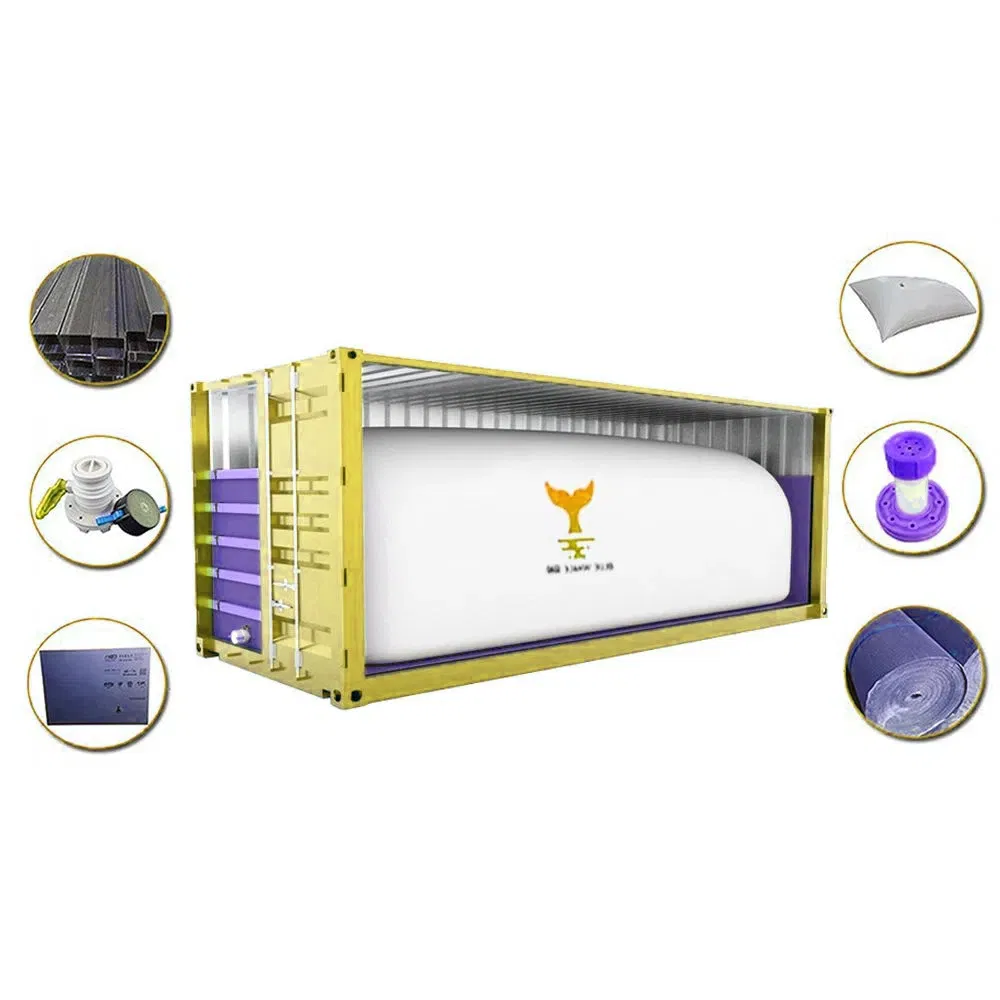 Contenedor de 20 pies 24000L Flexitank para aceite de girasol con Flexitank de grado alimenticio