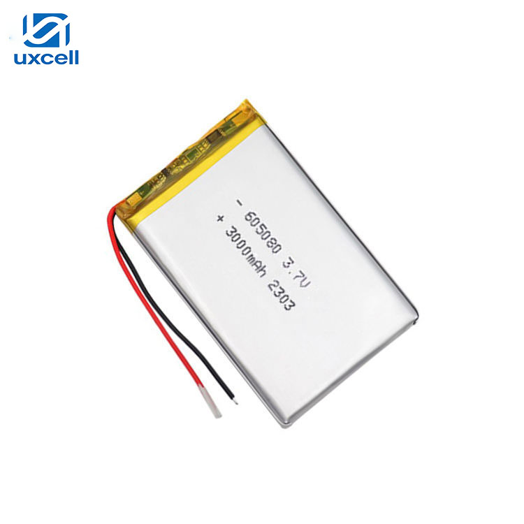 605080 Lithium Polymer Battery 3.7V 3000mAh 11.1wh Rechargeable Lipo Battery for Toys, Medical Equipment