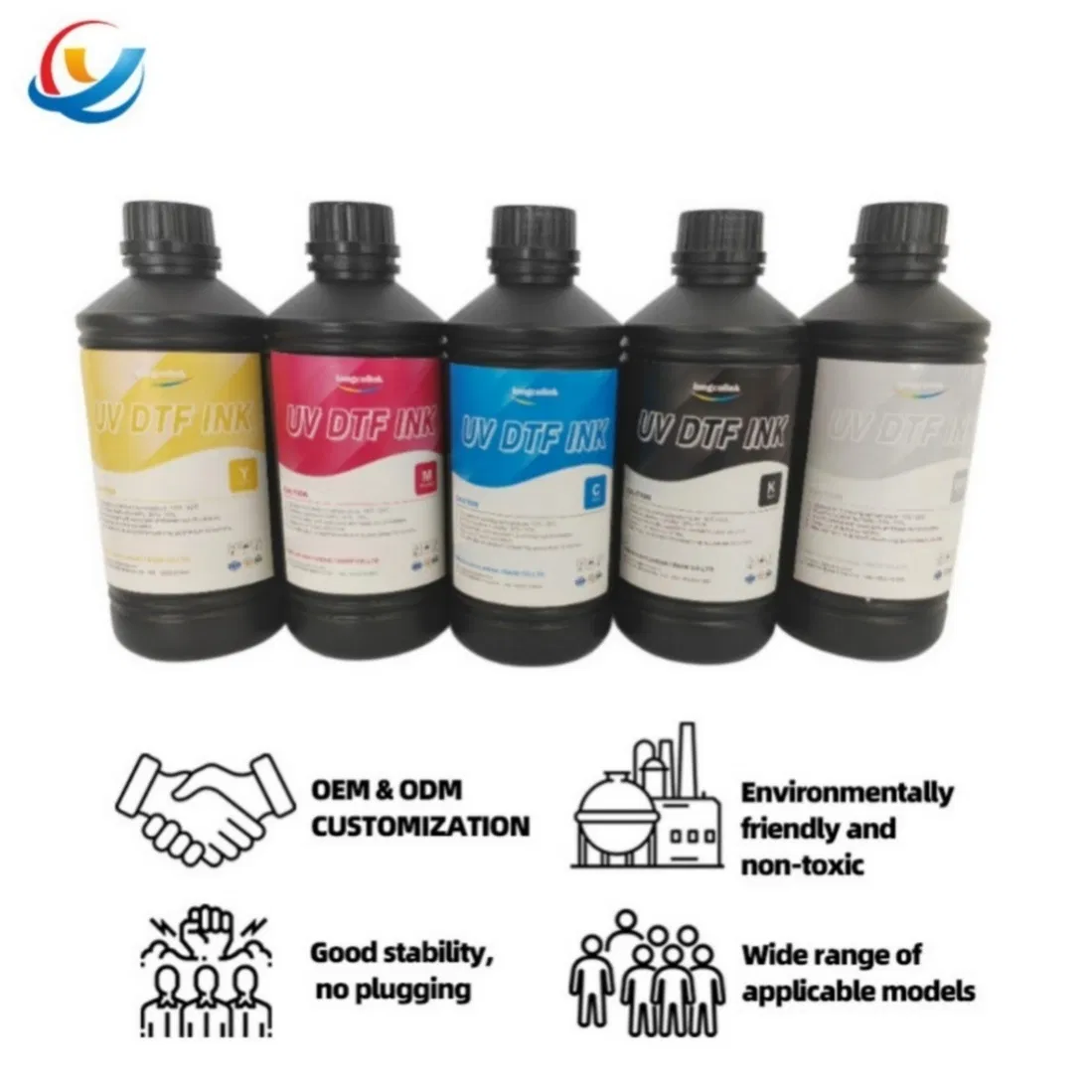 Low Odor High Coverage Vivid Color UV Dtf Pigment Printer Ink for Konica/Epson/Ricoh/Kyocera/