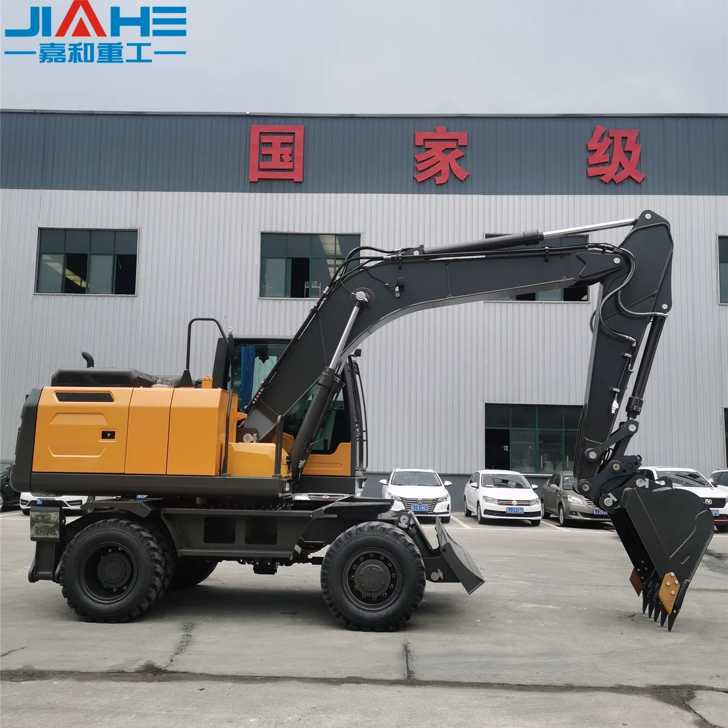 Jiahe Wholesale Cheap Price Fully Hydraulic 15t Big Digger Cummins Engine 0.6m³ Bucket Stage 2/3 Wheel Excavator for Sale
