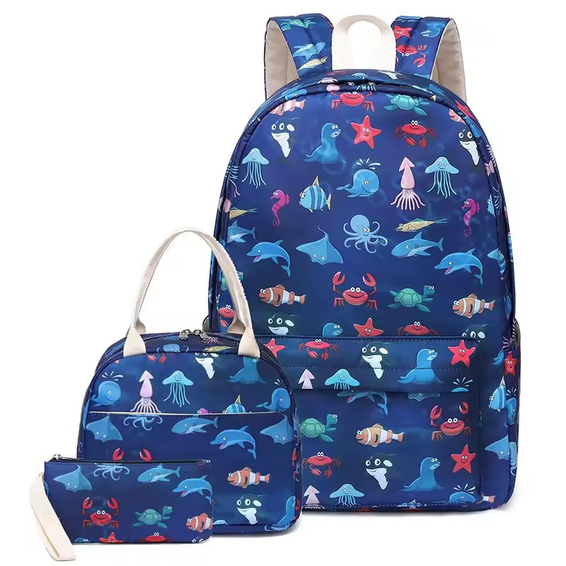 3-Piece School Bag Set with Sneakers for Girls, Custom Cartoon Backpack