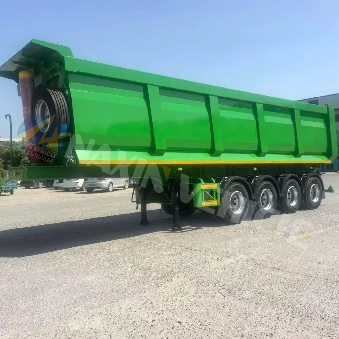 2/3/4 Axles 60ton 70ton 80ton Rear/End Dumper/Dumping Tipping Semi Truck Trailer with Electric Tarpaulin for Sand Stone Mineral Ore Transporting