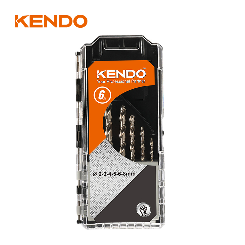 Kendo DIN338 6-teiliges Hochleistungs-Vollgeschliffenes HSS-Spiralbohrer-Set