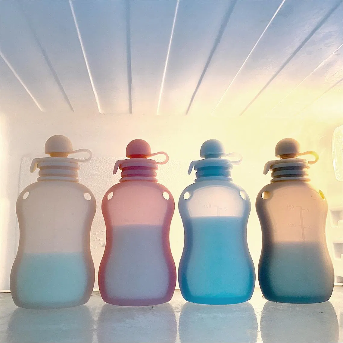 BPA Free Silicone Breast Milk Storage Bags Reusable Leakproof Baby Food & Fruit Puree Freezer Container
