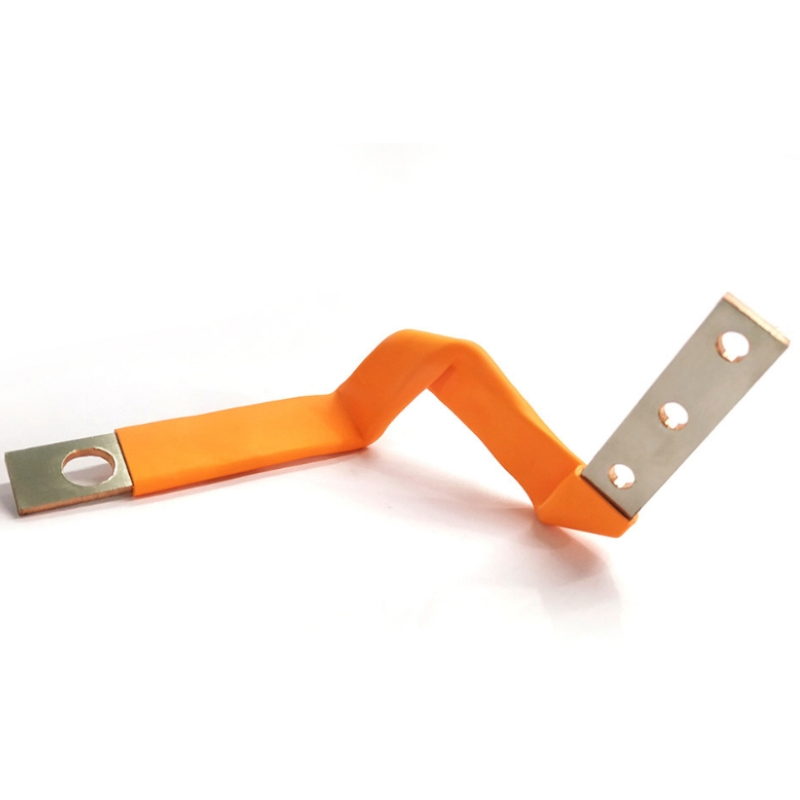 Barre plate en cuivre personnalisée, barre omnibus isolée, pliage, découpe, usinage, soudage disponibles, barre omnibus de batterie plate flexible