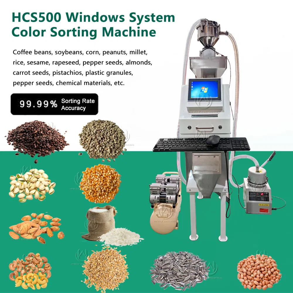 HCS-500 Sistema Windows Macchina Selezionatrice Intelligente a Colori per Grano, Frumento, Plastica, Noci, Chicchi di Caffè, Riso