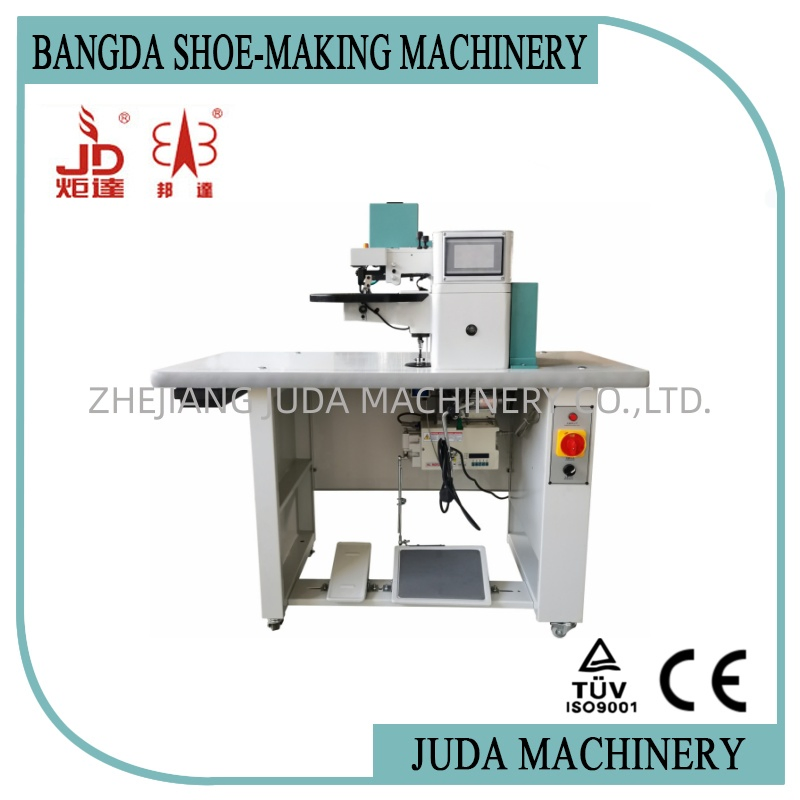 Máquina de plegado y encolado de bordes de cuero con cemento caliente para fabricación de calzado