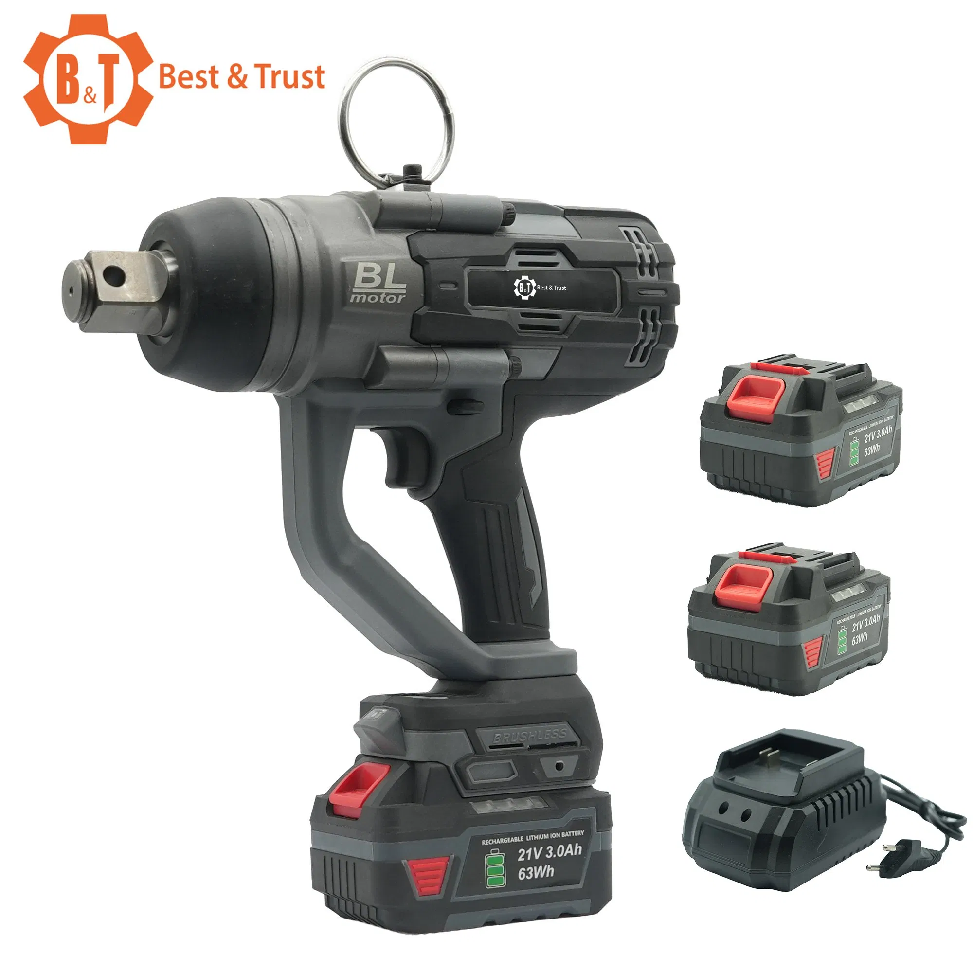 21V Li-ion Battery Impact Wrench with 21mm 1" Square Chuck