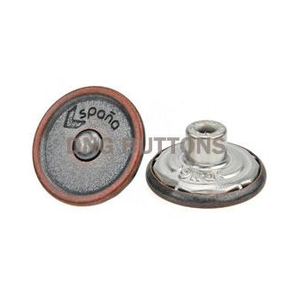 Boutons de jean en laiton/métal allié avec logo en creux, pressage et combinaison de couleurs électroplées