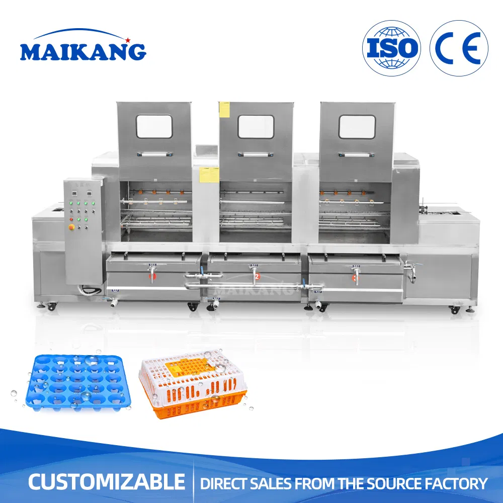 Industrial High Pressure Stainless Steel Crate Washing Machine