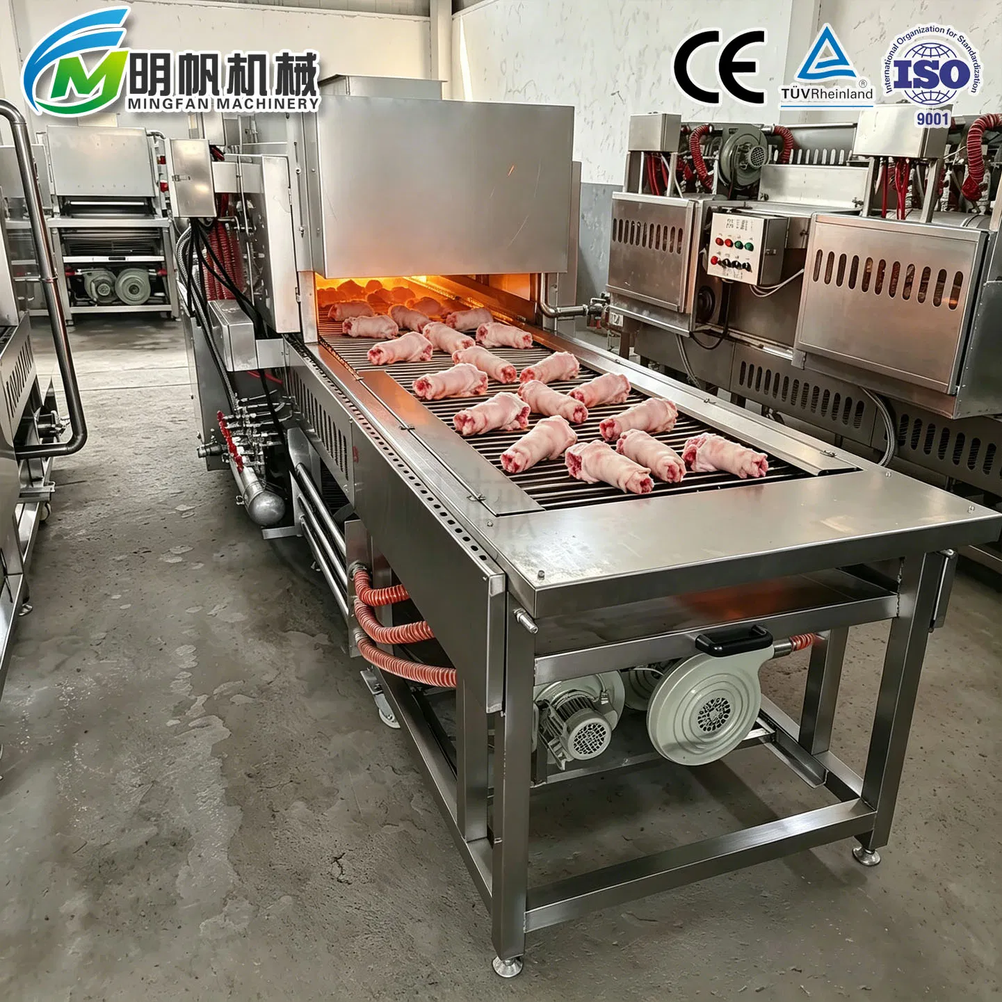 Máquina de chamuscado de pezuñas de cerdo de acero inoxidable para procesamiento de carne