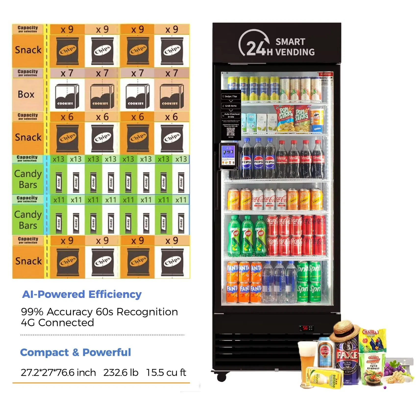 AI Self Service Commercial Drink Vending Machine