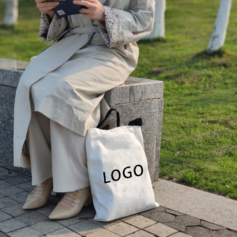 Personalisierte Canvas-Tasche mit Tasche, individuelle Logo-bedruckte Reißverschlusstasche zum Einkaufen