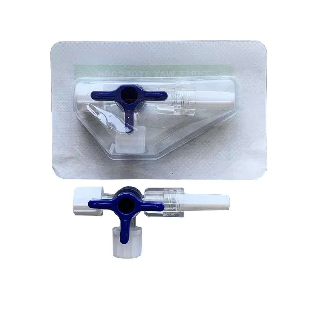 Disposable 3-Way Stopcock Valve with Check Valve, Medical Sterile Three-Way Tap for Infusion & Fluid Control