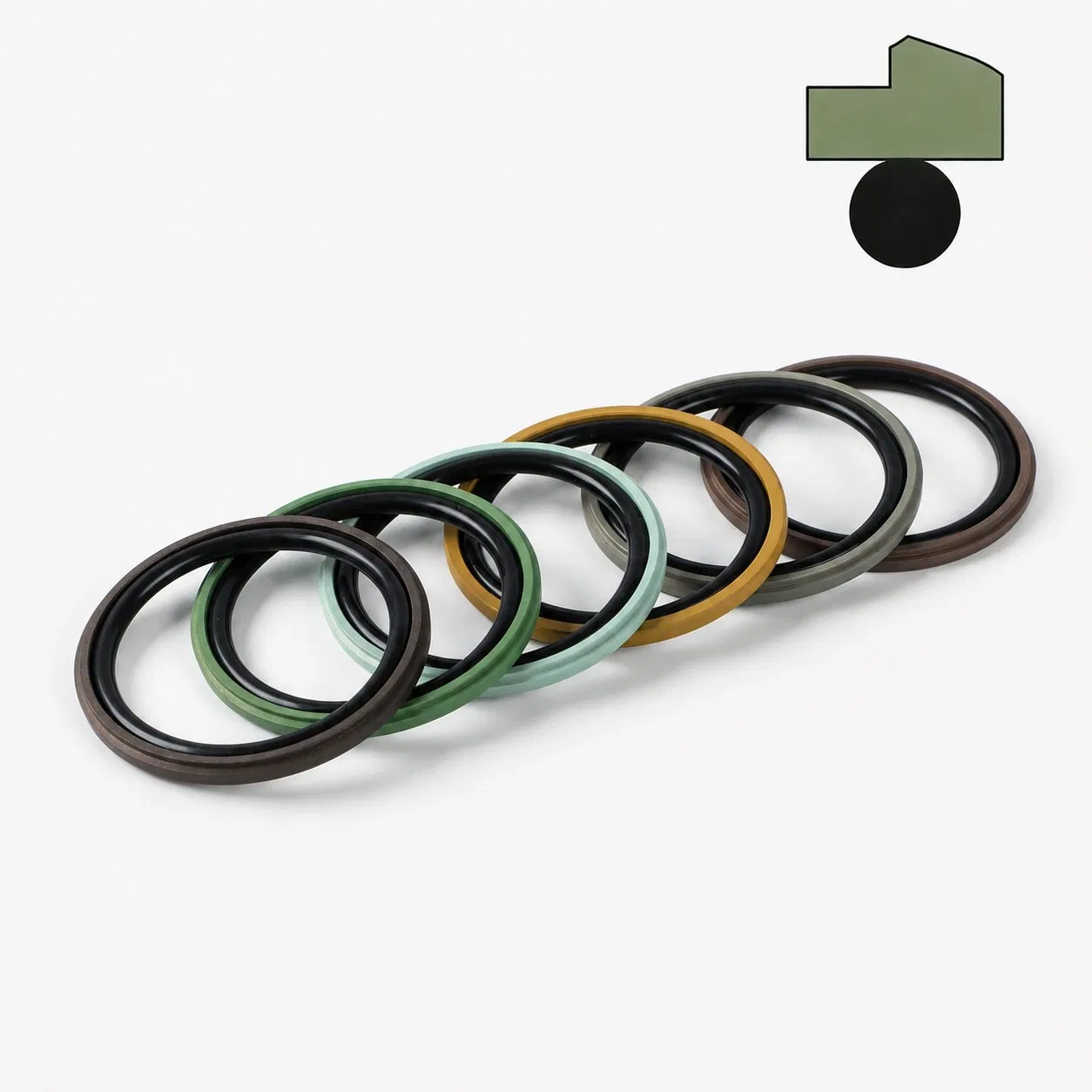 PTFE NBR Single Acting Hydraulic Rod Step Rubber Oil Seal