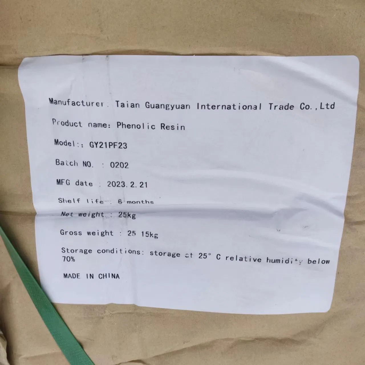 Resinas de fenol-formaldehído CAS 9003-35-4 Fibras sintéticas Polvo blanco Resinas fenólicas