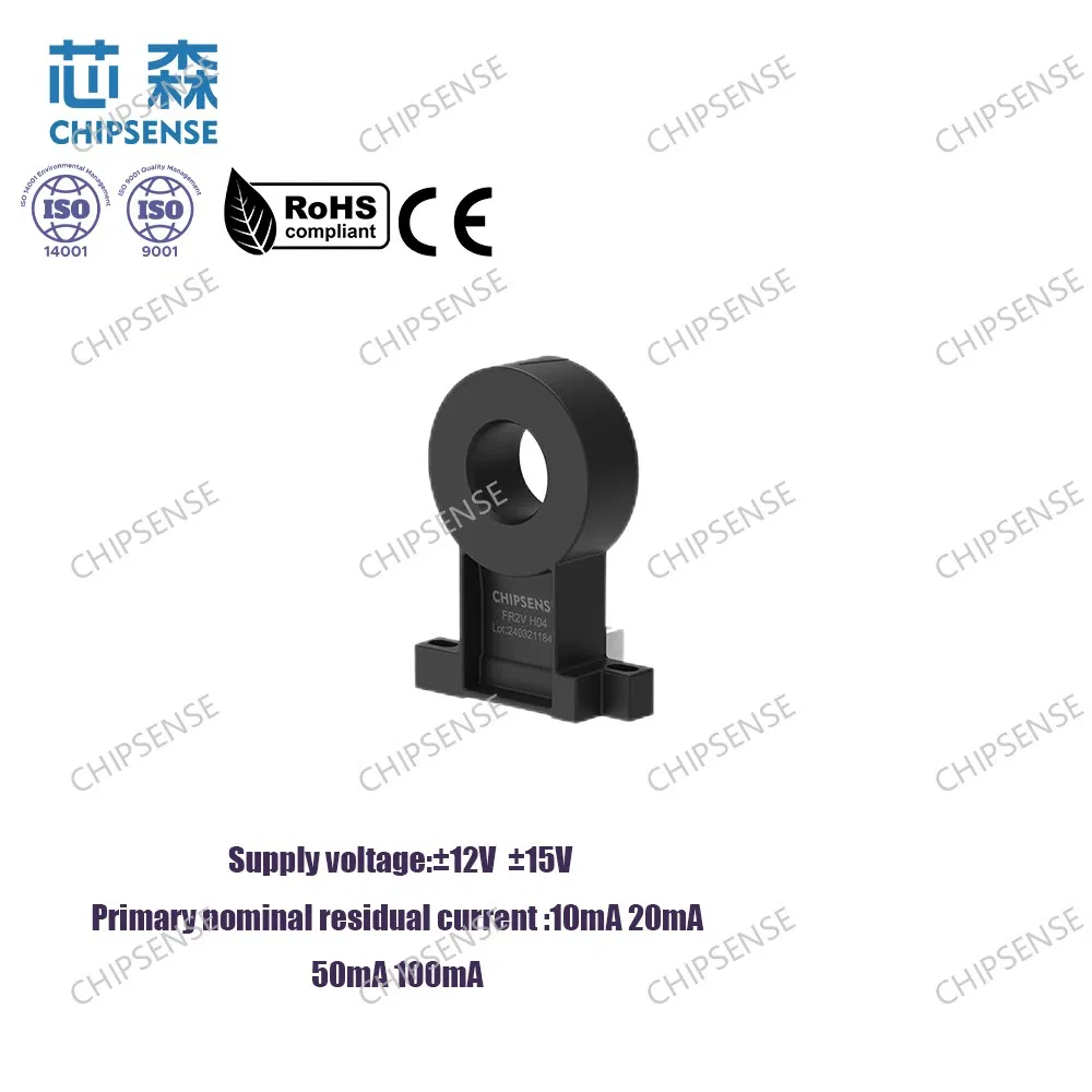 Sensor de corriente residual toroidal φ20 de 50 mA, transductor de flujo de alta precisión para medición de corriente de fuga en inversores fotovoltaicos (tipo sin transformador)