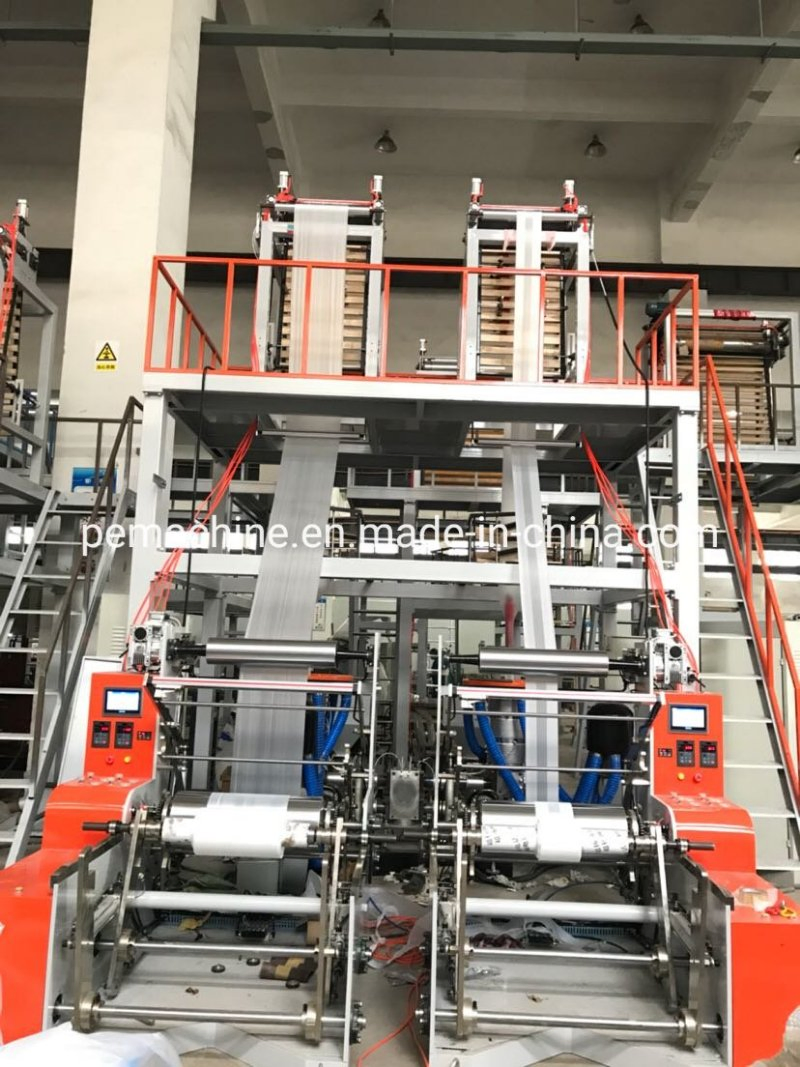 Double Head ABA Three Layers Co-Extrusion Film Blowing Machine