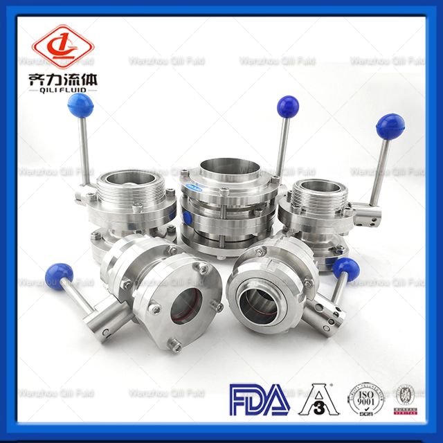 Sanitary Stainless Steel Hygienic Butterfly Valves with EPDM Silicone Seal