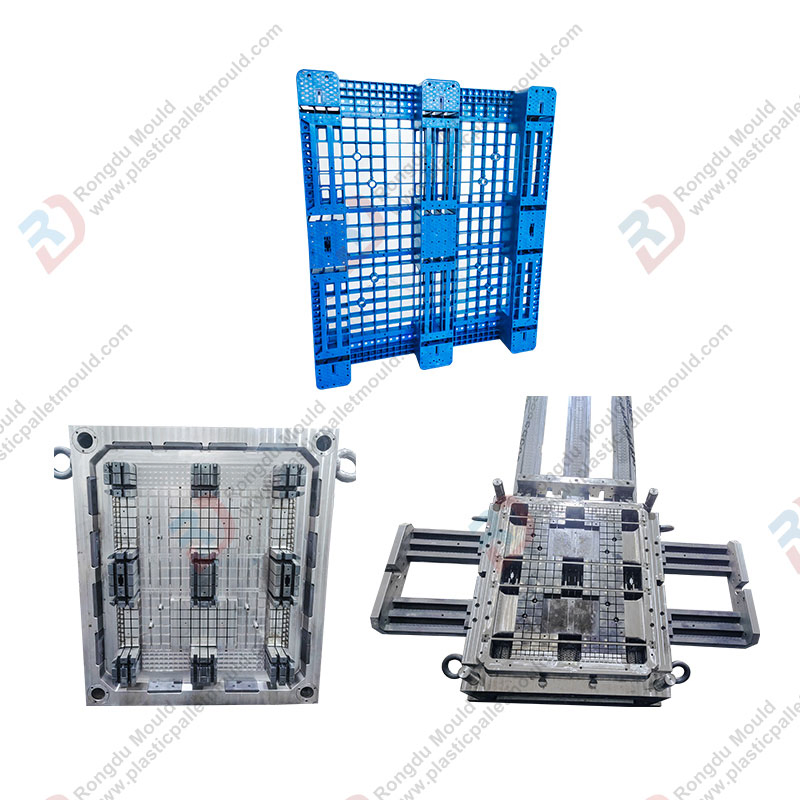 1200*1200*150mm Palette en plastique injecté à trois patins pour transport, livraison, grille légère et recyclage, moule