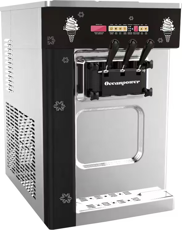 Machine à glace à l'italienne à trois parfums à grand volume avec comptoir automatique OP132BA