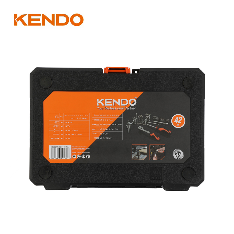 Kendo 42 PCS Professional Household Auto Repair Tool Set with BMC Box Mechanic Tool Set
