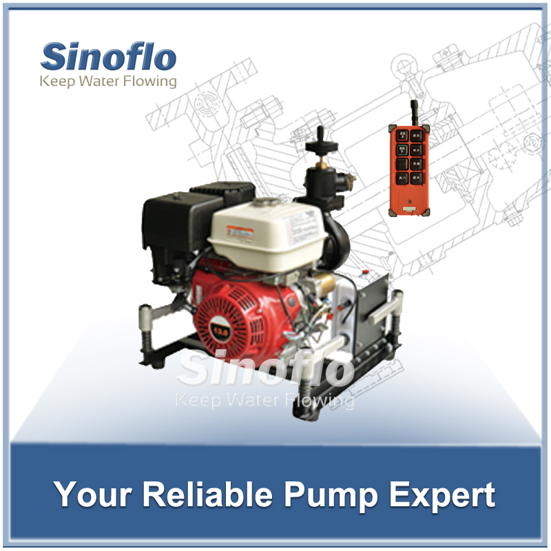 14HP Remote Control Portable Gasoline Exhaust Priming Fire Water Pump