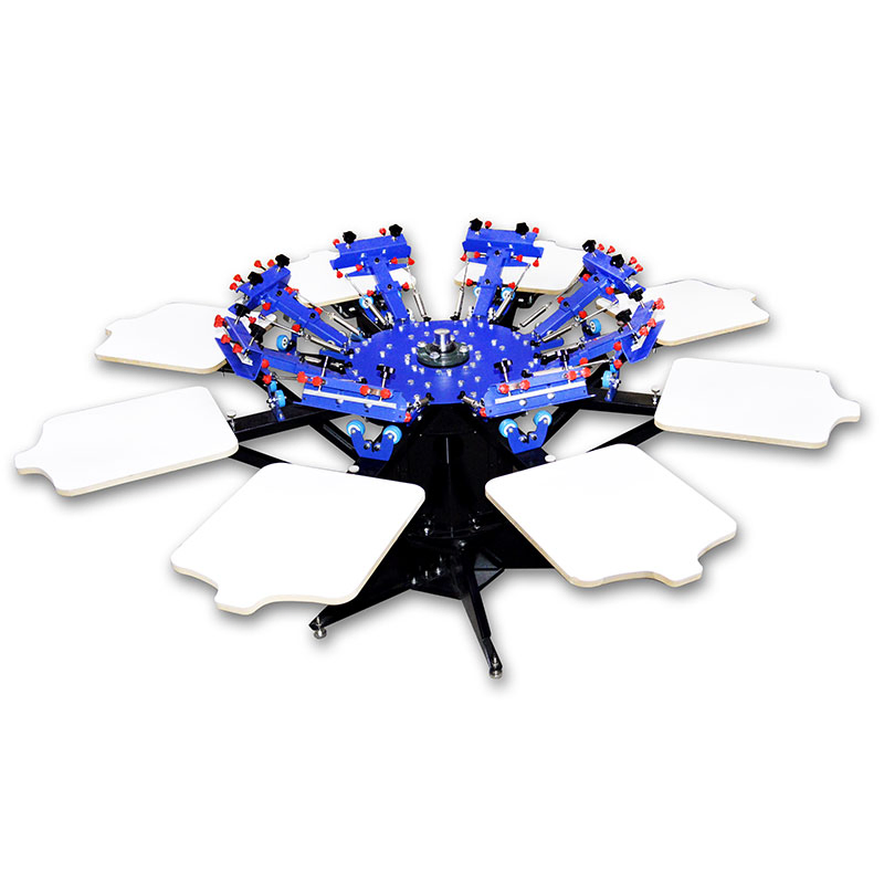 MK-F882D High Precision Micro-Adjust 8 Color 8 Station Double Wheel Overprinting Screen Printing Machine