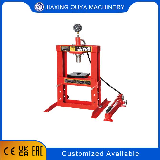 CE Standard Vehicle Equipment Hydraulic Shop Press 10 Ton Jack with Gauge