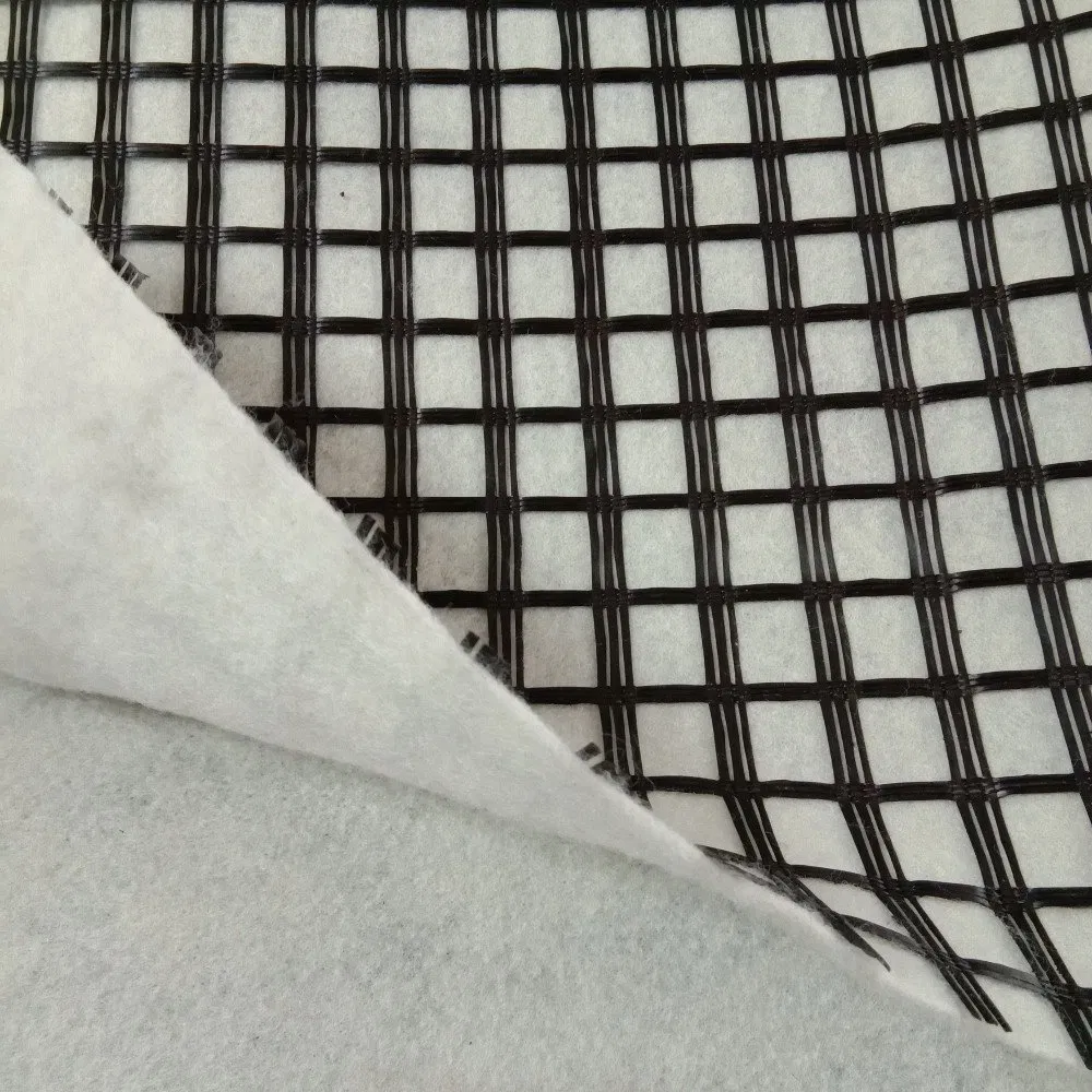 Asphalt Reinforcement Glassgrid Geocomposites, Fiberglass Geogrid Composite with Nonwoven Geotextile for Road