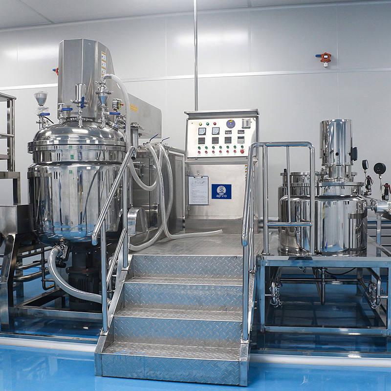 Máquina homogeneizadora de tanque de mezcla emulsionante al vacío de tres capas