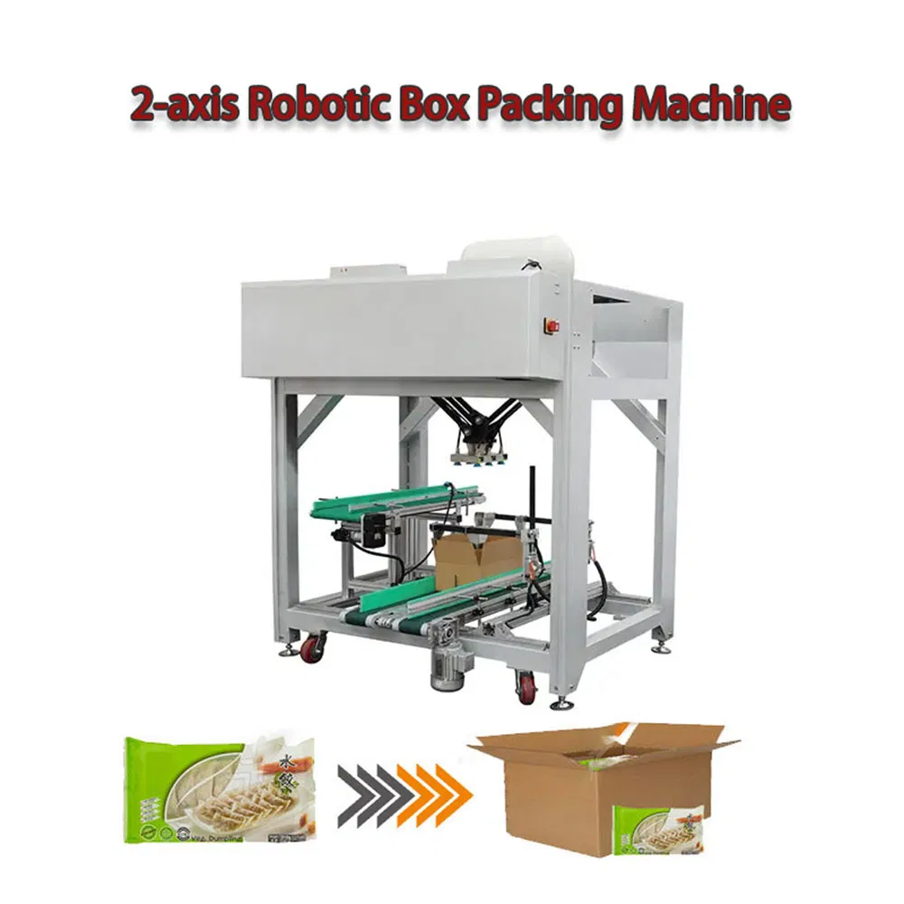Customizable 2-Axis Robotic Box Cartoning Machine for Food and Beverage Industries