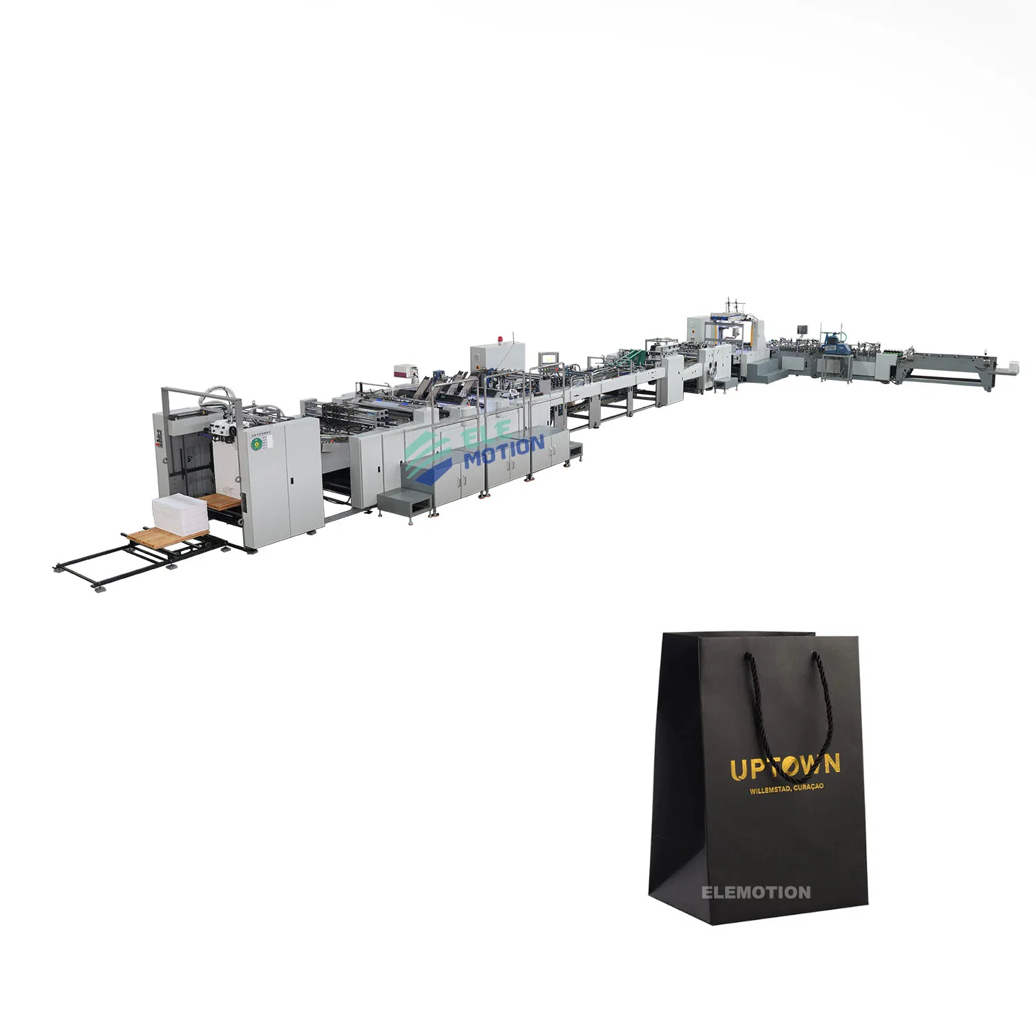 Elemotion Máquina automática para fabricar bolsas de papel, empaquetar, formar sobres, plegar y encolar bolsas