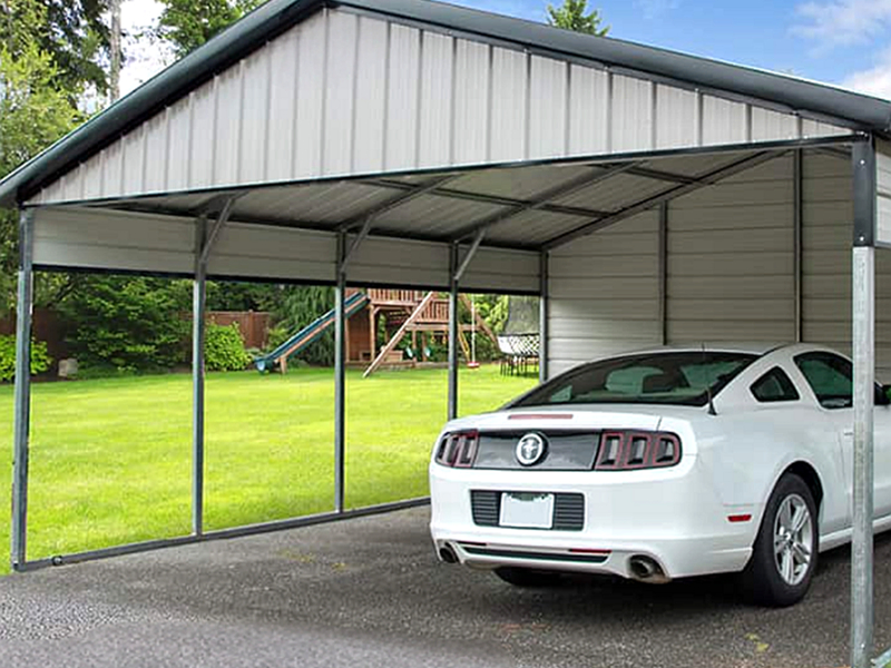 Prefabricated Steel Structure Metal Frame Customized Multiple Uses Garage for Protection and Storage