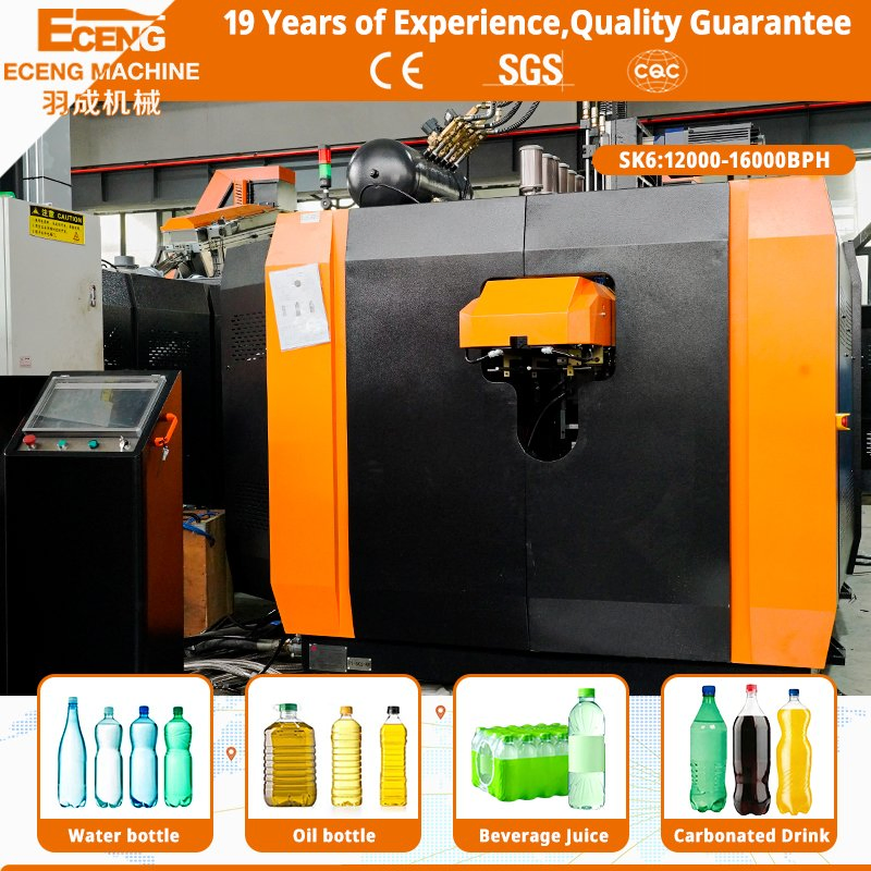 Fully Automatic Blowing Machine 6 Cavity 14000bph Plastic Blow Molding Machines Multi Mold Compatibility for Pet Bottle Production Plant Turnkey Service