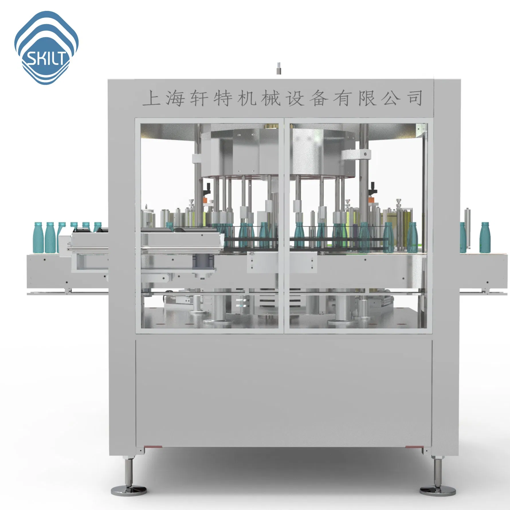 Skilt High Speed Rotary Way Round Square Flat Bottle Jars Cans Labeling Machiine Warp Around Multi Sides Labelling Labeller Label Applicator 200-500PCS/Min