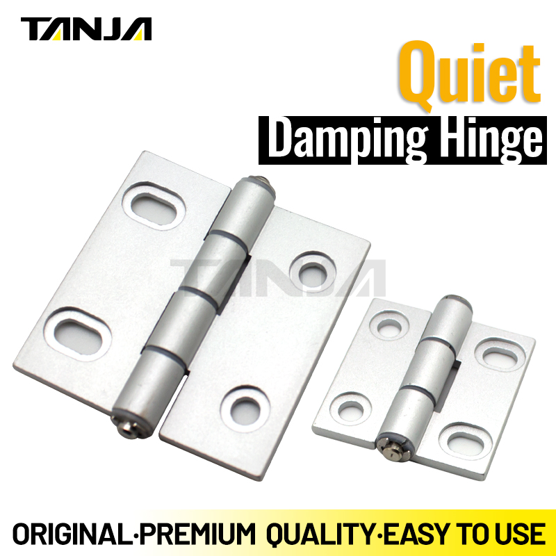 Asymmetrical Aluminum Alloy Anodized Silver Light Damping Cabinet Equipment Hinge