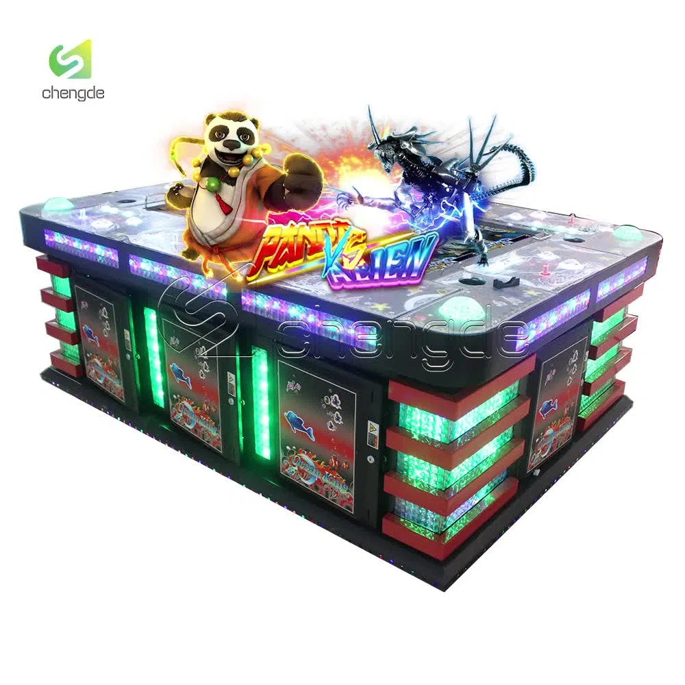 8-Spieler-Panda-gegen-Alien-Fisch-Spielautomat für Unterhaltungsspielzentren