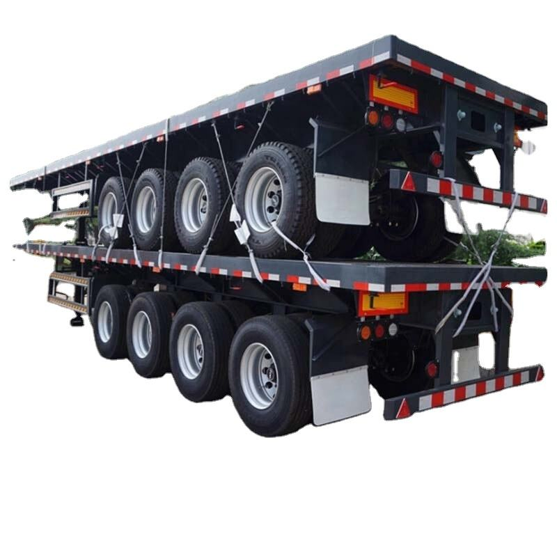 Flatbed Semi Trailer 3axle 4axle 40-100tons Flatbed Trailers